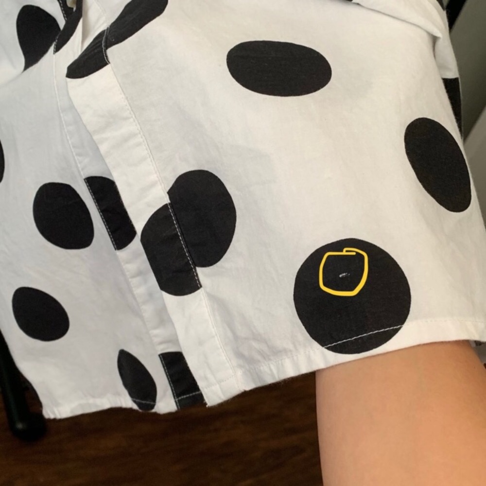 Polka dot bustier midi dress black white spot bows - Picture 11 of 12